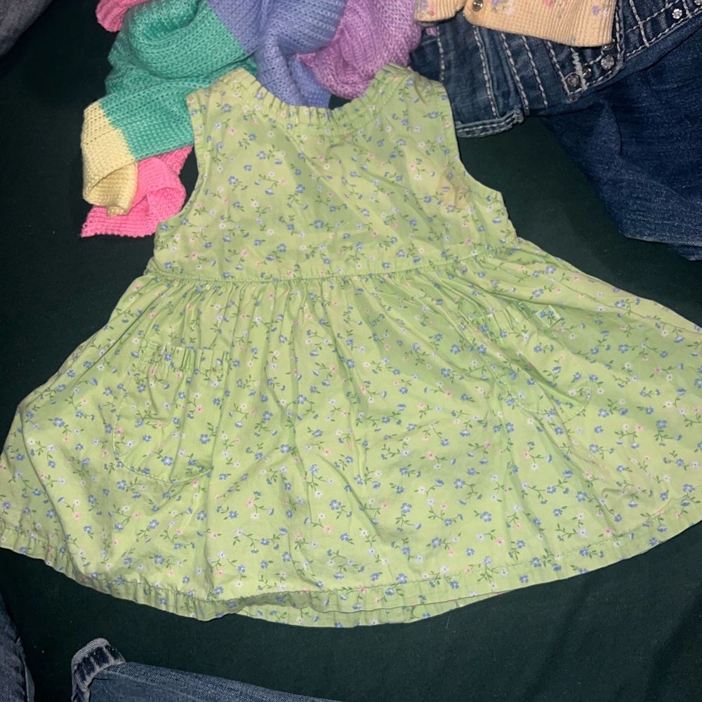 Charming Lime Floral Kids Dress